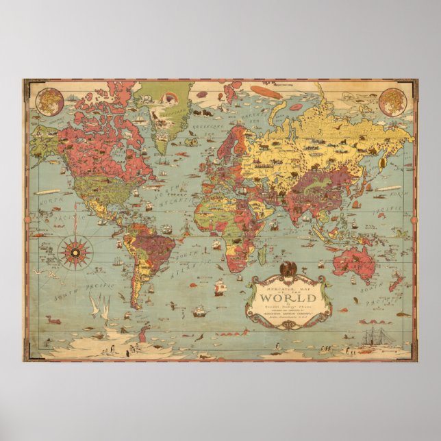 Mercator Map of the World Poster (Vorne)