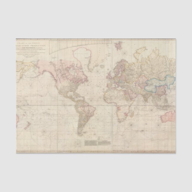 Mercator Map of the World Seidenpapier (Vorderseite)