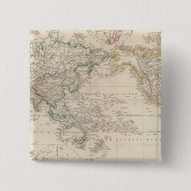 Mercators Projektion der Welt Button (Vorderseite)