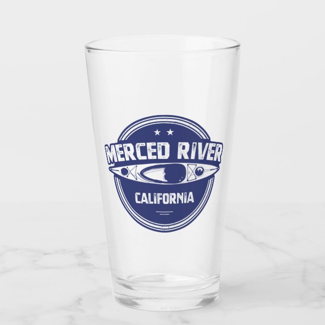 Merced River California Kayaking Glas (Vorderseite)