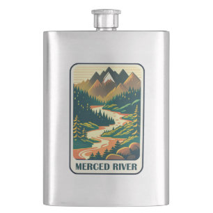 Merced River Kalifornien Farben Flachmann