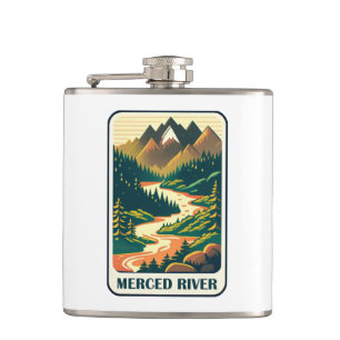 Merced River Kalifornien Farben Flachmann