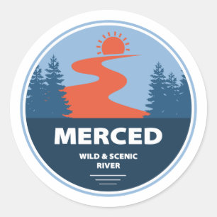Merced Wild and Landschaftlich River California Runder Aufkleber