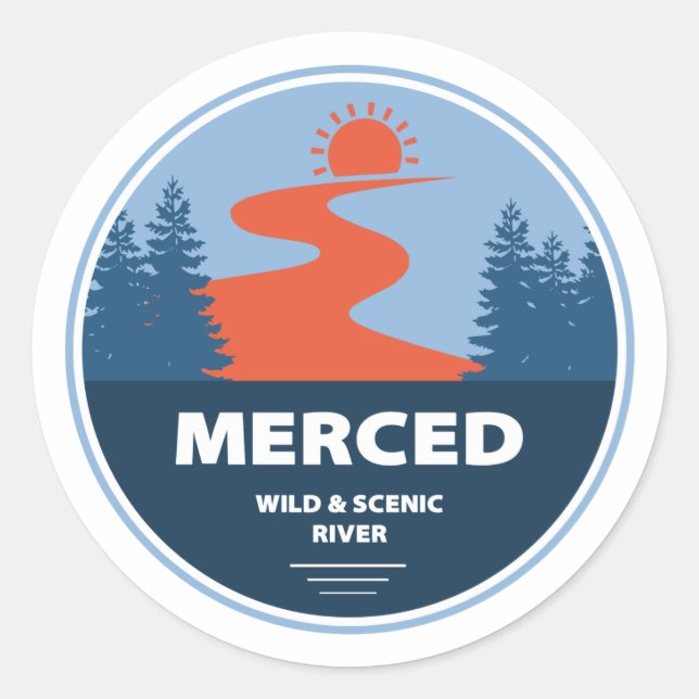 Merced Wild and Landschaftlich River California Runder Aufkleber (Vorderseite)