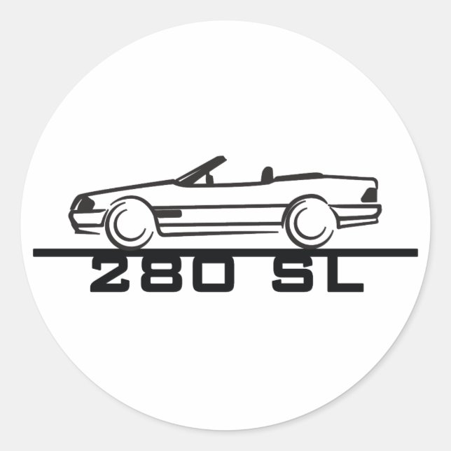 Mercedes 280 SL Typ 129 Runder Aufkleber (Vorderseite)