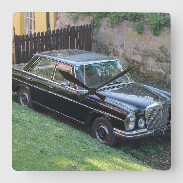 Mercedes 280SE W108 Quadratische Wanduhr (Vorderseite)