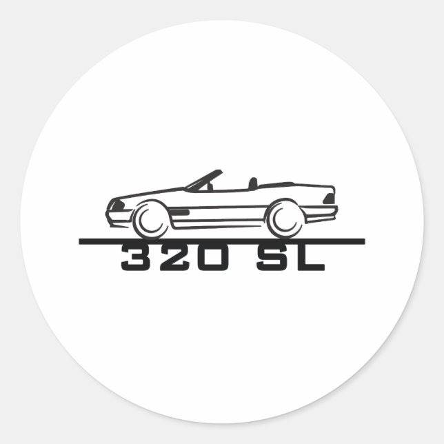 Mercedes 320 SL Typ 129 Runder Aufkleber (Vorderseite)