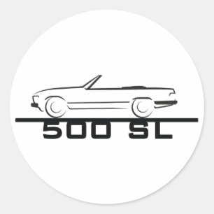 Mercedes 500 SL Typ 107 Runder Aufkleber