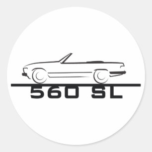 Mercedes 560 SL Typ 107 Runder Aufkleber