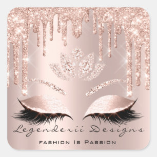 Mercedes Beauty Lashes Lotus Fashion ist Passion Quadratischer Aufkleber
