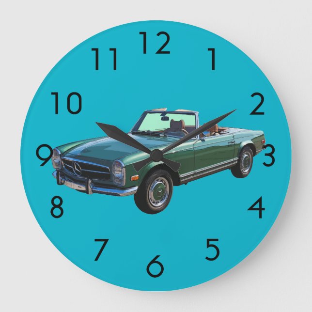Mercedes Benz 280 SL Cabrio Luxus Auto Große Wanduhr (Vorderseite)