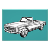 Mercedes Benz 280 SL Konvertible Illustration