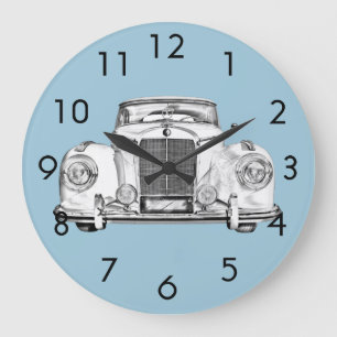 Mercedes Benz 300 Luxusauto Illustration Große Wanduhr