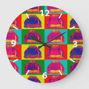 Mercedes Benz 300 SL Convertible Pop Art Große Wanduhr
