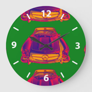 Mercedes Benz 300 SL Convertible Pop Art Große Wanduhr