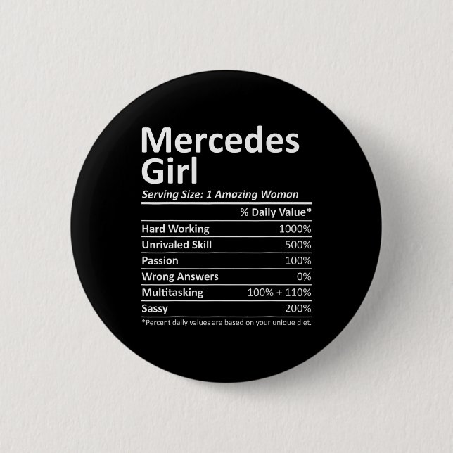 Mercedes Girl Tx Texas Funny City Zuhause Roots Us Button (Vorderseite)