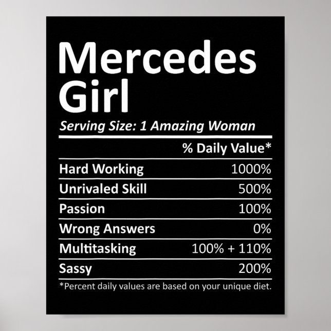 Mercedes Girl Tx Texas Funny City Zuhause Roots Us Poster (Vorne)