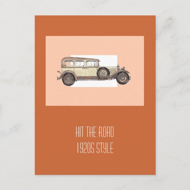 Mercedes Limousine der 1920er Postkarte (Vorderseite)