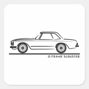 Mercedes SL Pagoda Hardtop Quadratischer Aufkleber