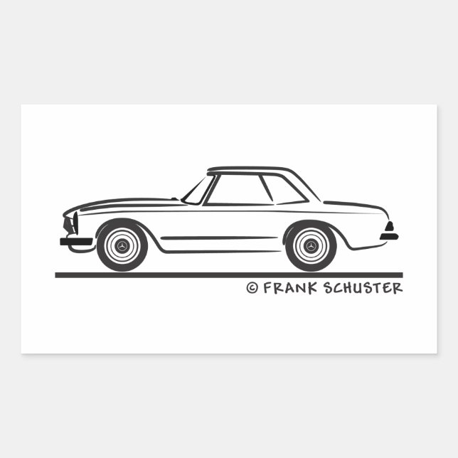 Mercedes SL Pagoda Hardtop Rechteckiger Aufkleber (Vorderseite)