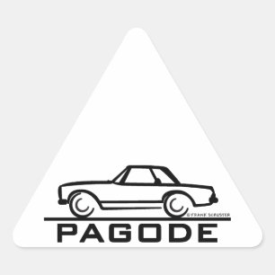 Mercedes SL-Pagode mit Skript Dreieckiger Aufkleber
