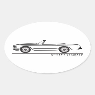 Mercedes SL Pagode Pagoda Kabrio Ovaler Aufkleber