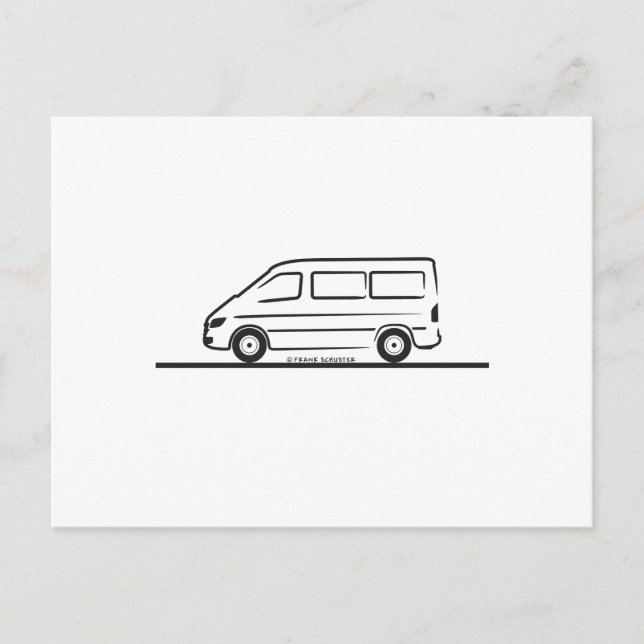 Mercedes Sprinter Kurz Wheelbase Postkarte (Vorderseite)