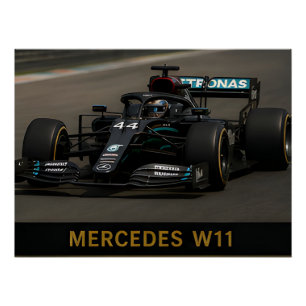 Mercedes W11 Formel-1-Rennwagen Klassiker Poster