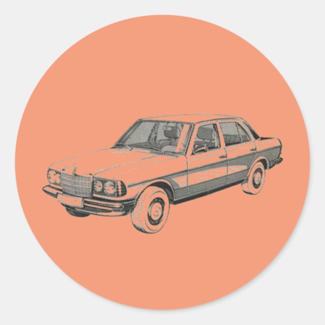 Mercedes W123 Aufkleber (Vorderseite)