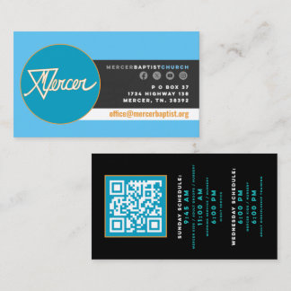 Mercer Baptist Church Business Card Visitenkarte