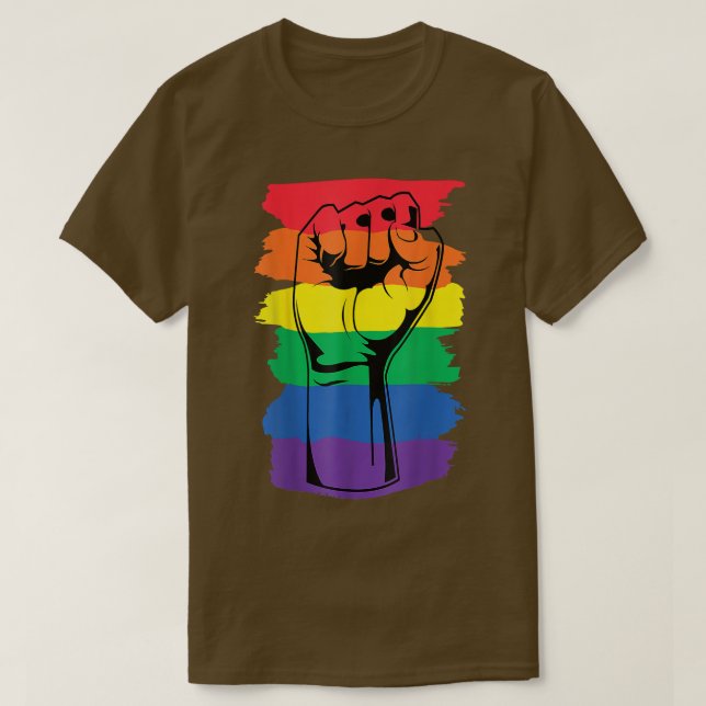 Merch LGBT Rainbow Fist LGBTQ Gay Prid T-Shirt (Design vorne)