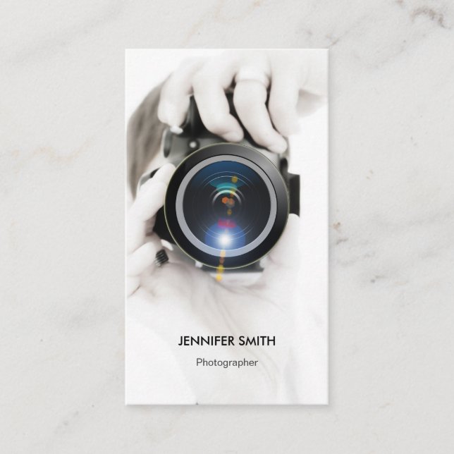 Merchandise Fotograf - Chic Elegant Foto Visitenkarte (Vorderseite)