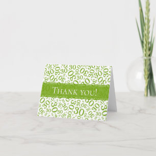 Merci : 30 Motif de numéro aléatoire vert/blanc