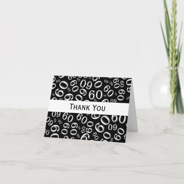 Merci 60e anniversaire Numéro Motif noir/blanc (Devant)