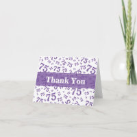 Merci 70 Anniversaire Motif Numérique Violet/Blanc