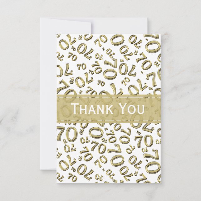 Merci 70e anniversaire Numéro Motif Gold/White (Devant)