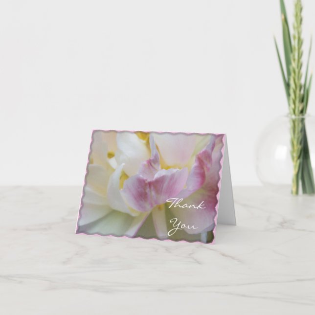 Merci à fleurs de tulipe rose et blanc (Devant)