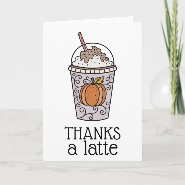 Merci à Latte Carte de remerciements (Devant)