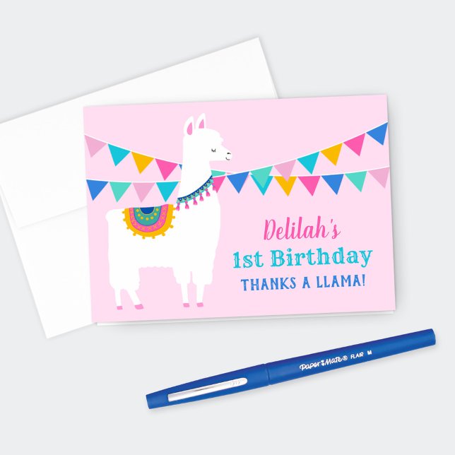 Merci à Llama Pink Anniversaire Merci (Créateur téléchargé)