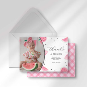 Merci A Melon Carte de Remerciement Photo Pastèque