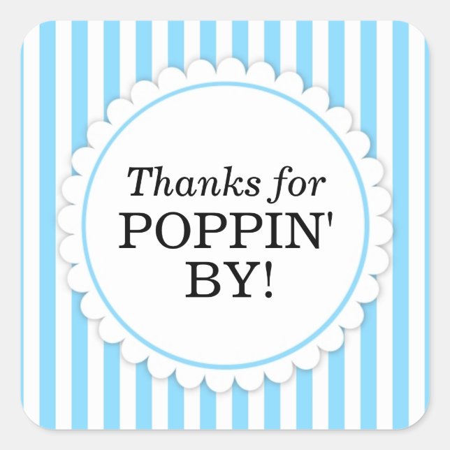 Merci à Poppin' By Carré sticker - Stripes (Devant)