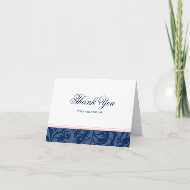 Merci à souffle bleu marine et rose vif (Devant)