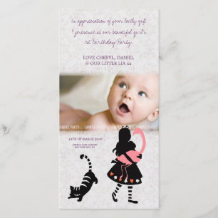 Merci Alice dans le carte photo de bébé du pays