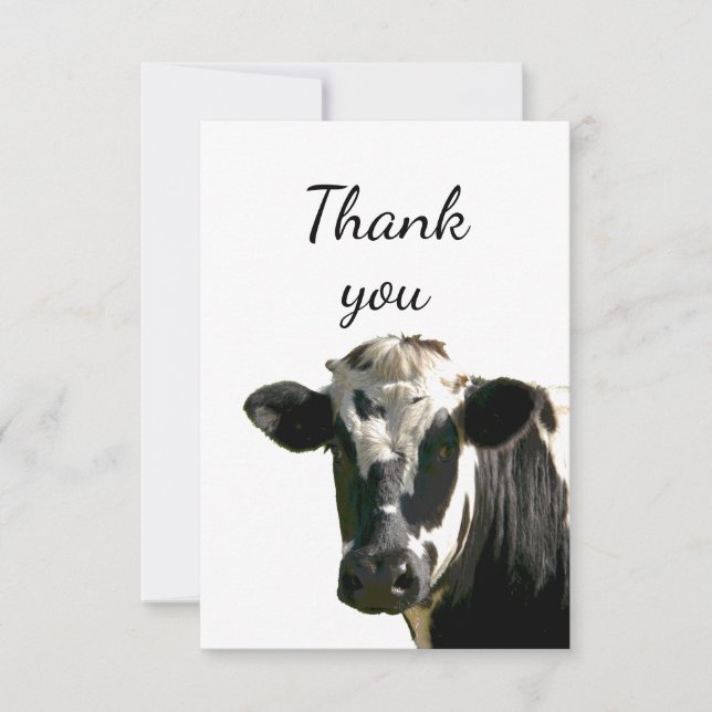 Merci Amusant Curious Holstein Vache à l'extérieur (Devant)