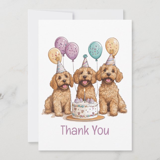 Merci Anniversaire Goldendoodle Chiens Anniversair (Devant)