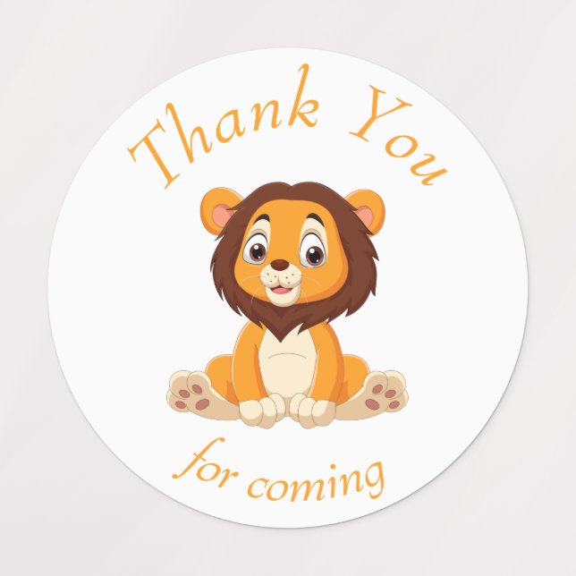 merci anniversaire lion Étiquettes (Design 1)