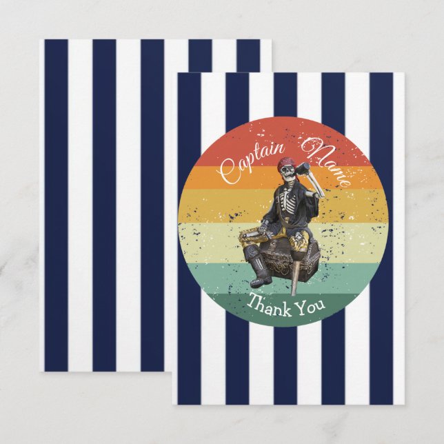 merci anniversaire .Pirate nautique (Devant / Derrière)