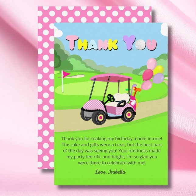 Merci Anniversaire Polka Dot Rose Girl Golf (Créateur téléchargé)