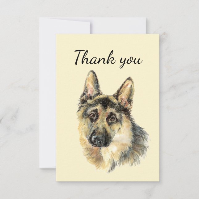 Merci Aquarelle Allemande Berger chien animal (Devant)