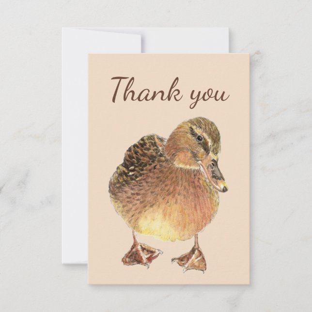Merci Aquarelle Curieux Ferme Canard Oiseau (Devant)